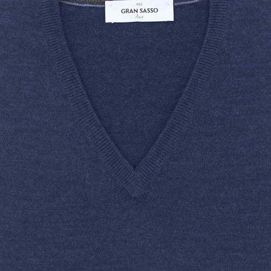Pull jeansblauw merinos
