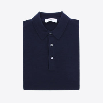 Polo donkerblauw merinos