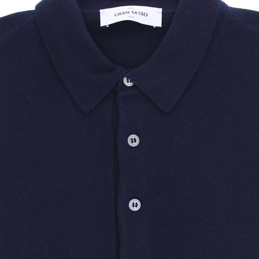 Polo donkerblauw merinos