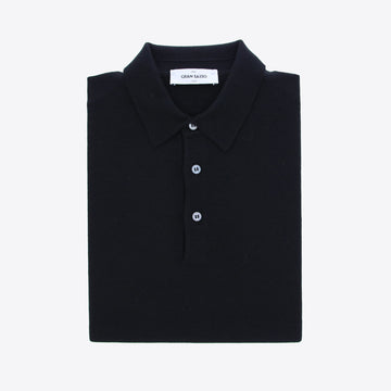 Polo zwart merinos
