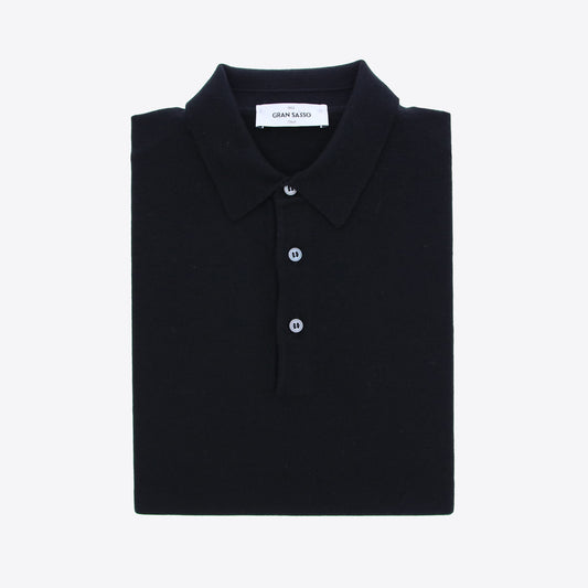Polo zwart merinos