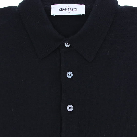 Polo zwart merinos