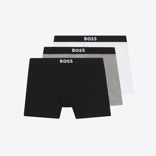 Boxer wit zwart grijs 3 pack