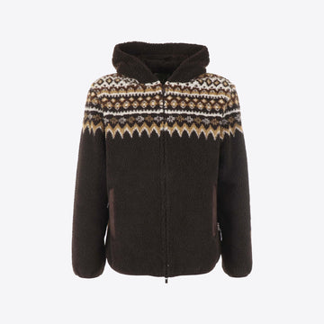 Cardigan bruin rits kap