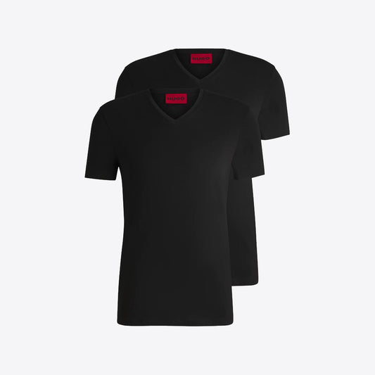 t-shirts zwart v-hals 2 pack