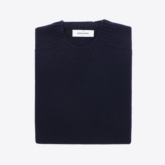 Pull donkerblauw lamswol