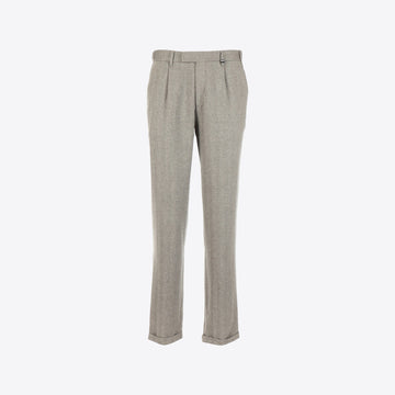 Broek greige chevron woollook