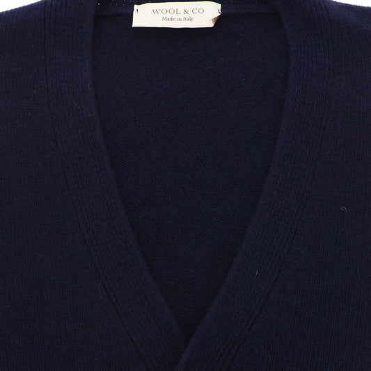 Cardigan donkerblauw knopen