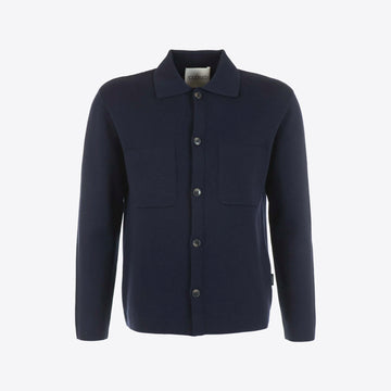Cardigan donkerblauw knopen kraag