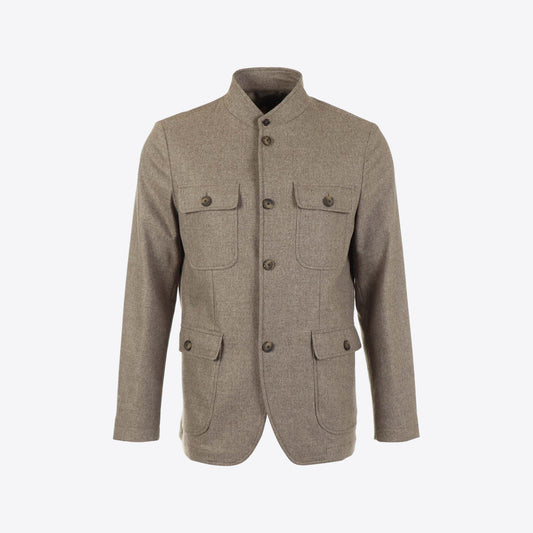 Vest taupe col mao
