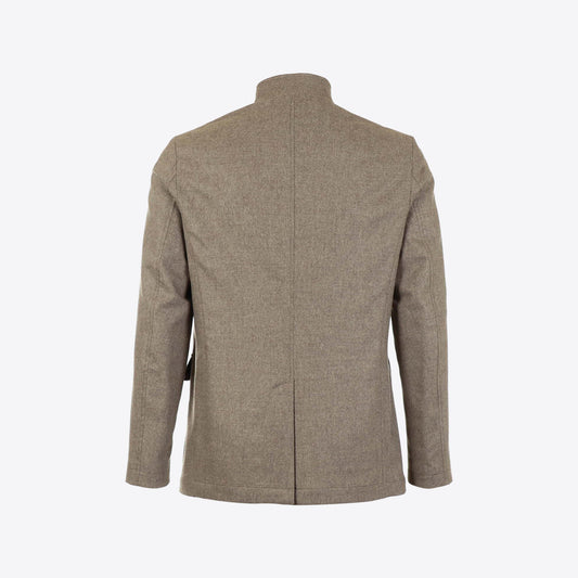 Vest taupe col mao