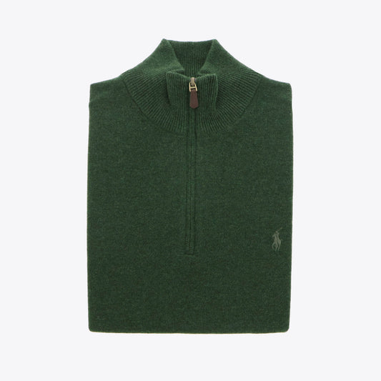 Pull donkergroen lamswol