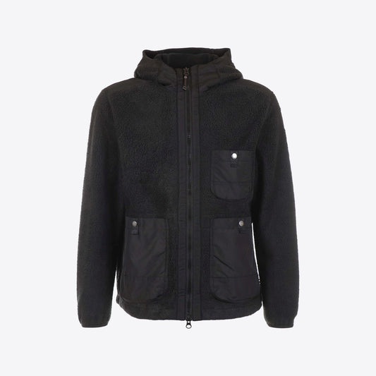 Cardigan zwart fleece kap
