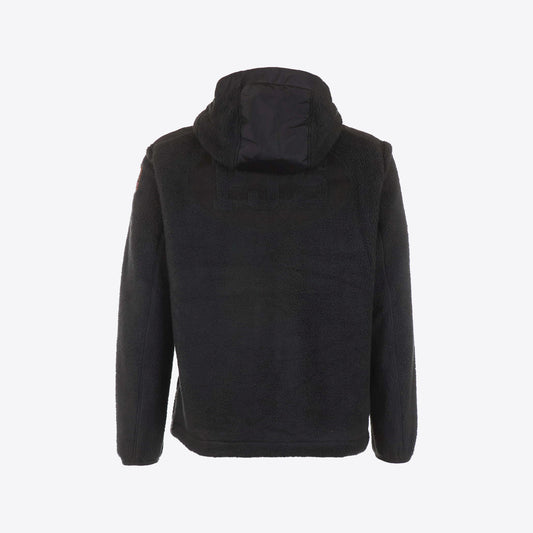Cardigan zwart fleece kap