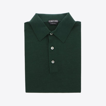 Polo donkergroen cashmere zijde