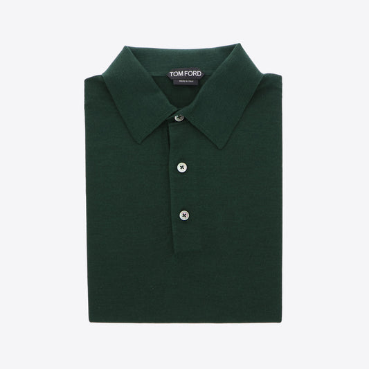 Polo donkergroen cashmere zijde
