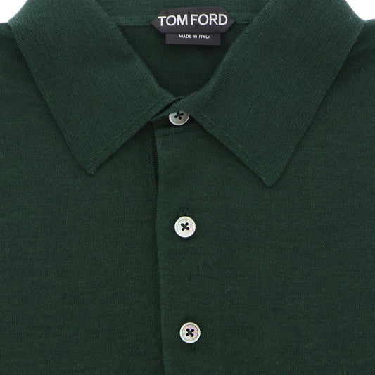 Polo donkergroen cashmere zijde
