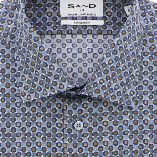 Hemd blauw print