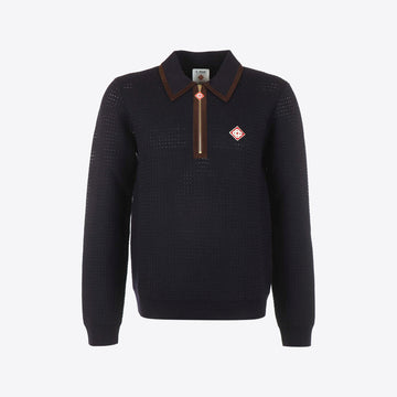 Polo donkerblauw lange mouwen