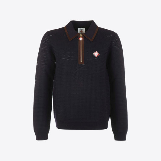 Polo donkerblauw lange mouwen