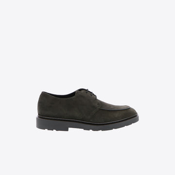 Veterschoenen donkergrijs leder daim