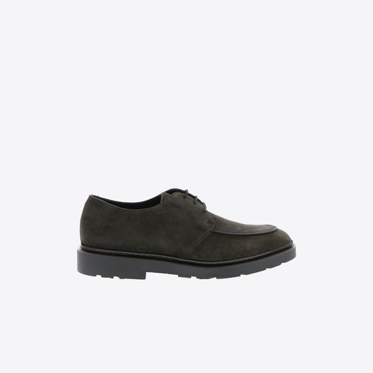 Veterschoenen donkergrijs leder daim