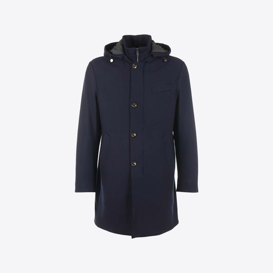 Overjas donkerblauw stormsystem