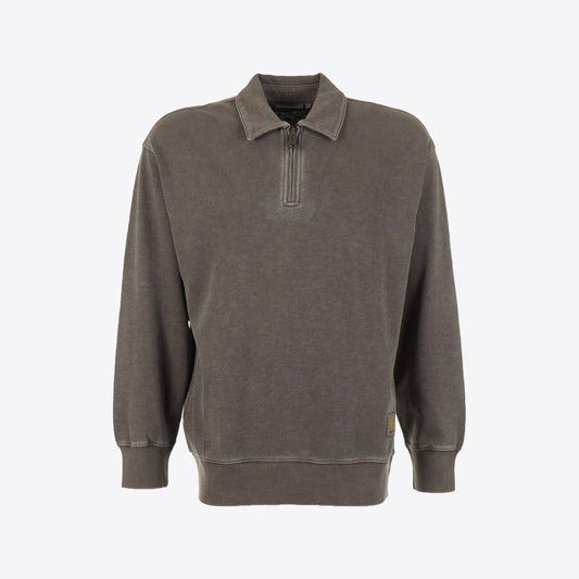 Sweater bruin  polo zip