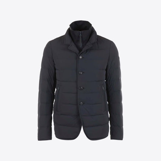 Jas donkerblauw doorstikt