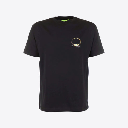 T-shirt zwart print rug