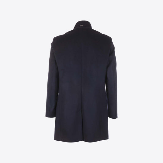 Overjas donkerblauw col mao