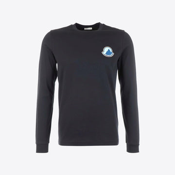 T-shirt donkerblauw print rug