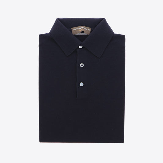 Polo donkerblauw royal merinos