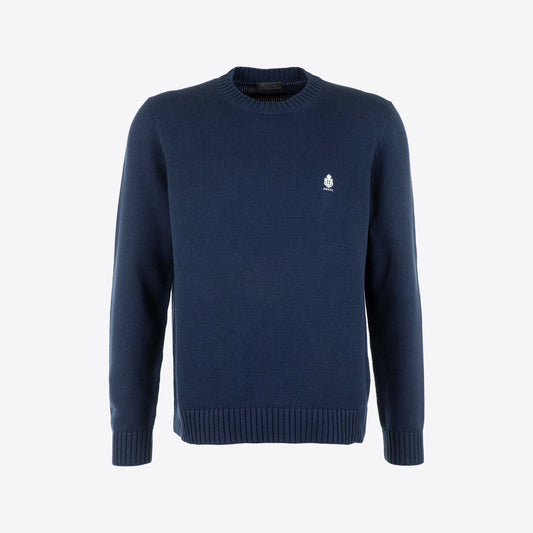 Pull donkerblauw crest