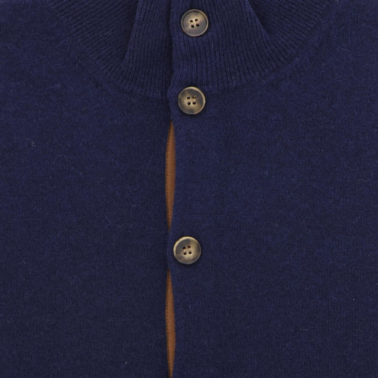 Cardigan donkerblauw knopen cashmere