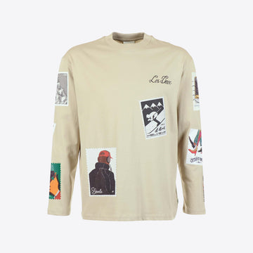T-shirt lichtbeige patch