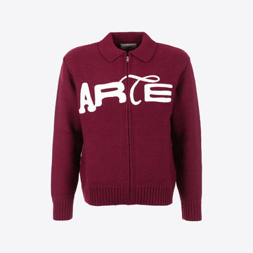 Cardigan bordeaux rits