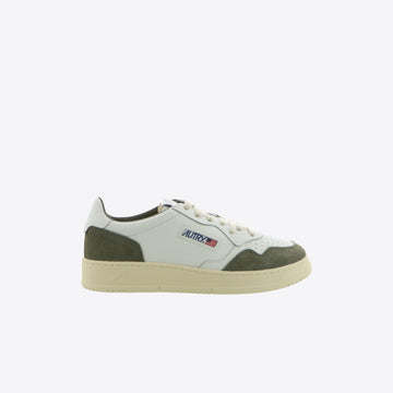 Sneakers wit leder + daim
