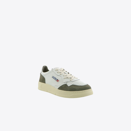 Sneakers wit leder + daim