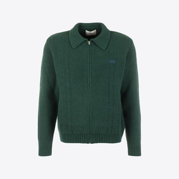 Cardigan donkergroen rits