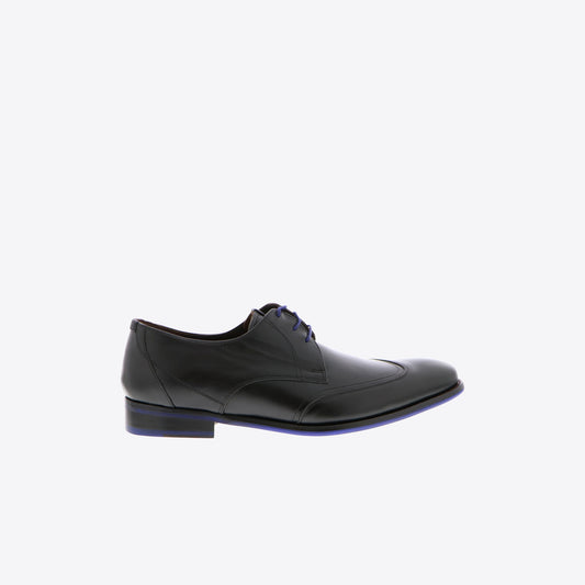 Veterschoenen zwart leder stiksel