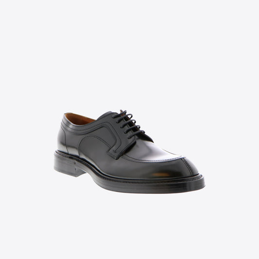 Veterschoenen zwart leder