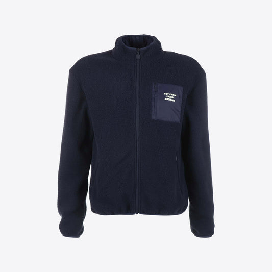 Jas donkerblauw teddy Slogan