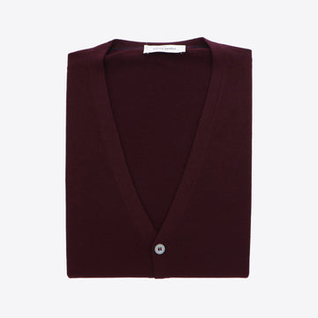 Cardigan bordeaux knopen merinos