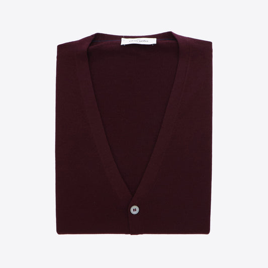 Cardigan bordeaux knopen merinos