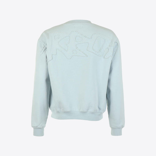 Sweater lichtblauw logo rug