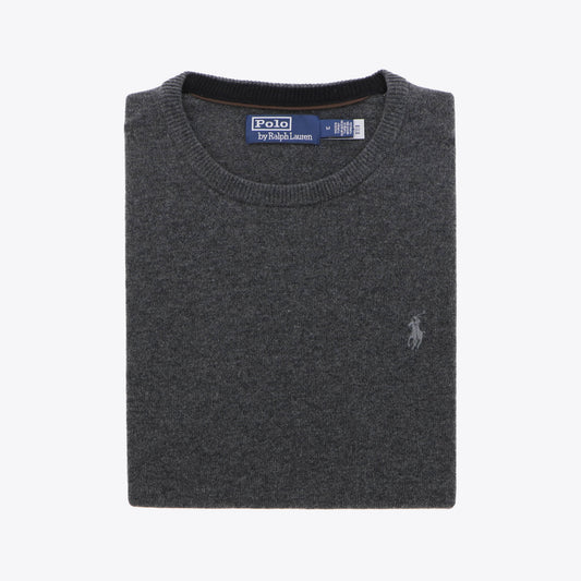 Pull donkergrijs lamswol