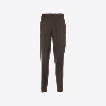Broek bruin  flannel recht