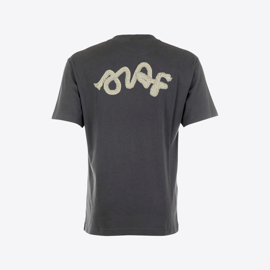 T-shirt donkergrijs logo rug  Lasso