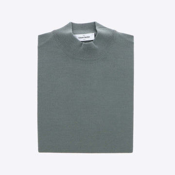 Pull groen grijs merinos